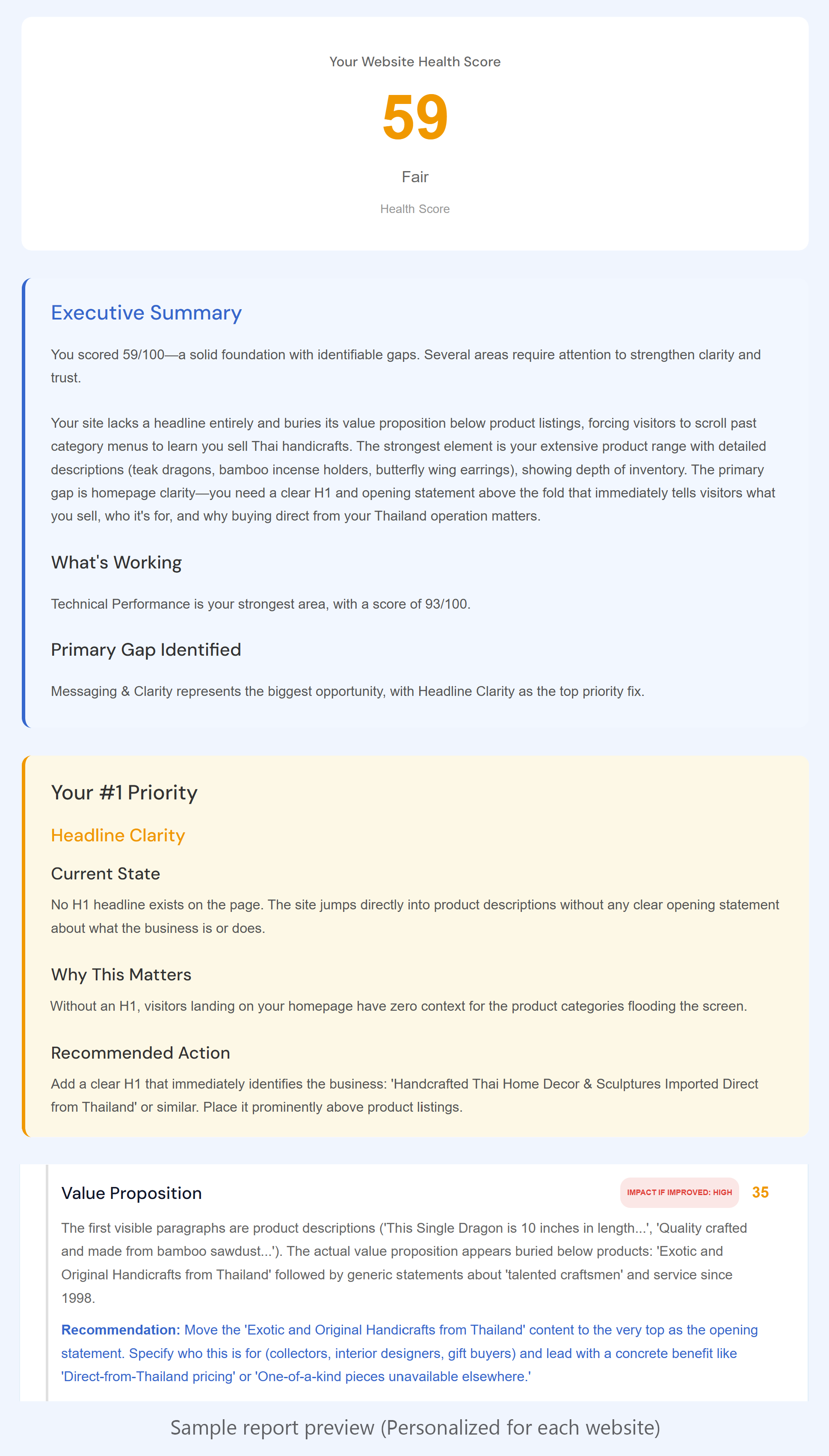 Website Health & Clarity Report