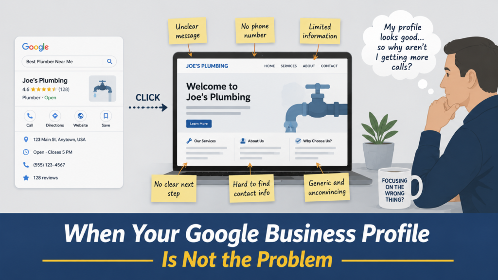 Business owner focusing on Google while website issues create problems further along the customer journey